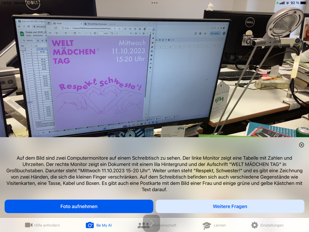 App-Screenshot - Infos im Text