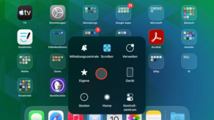 iPad-Oberfläche mit aktivierter Kopfsteuerung
