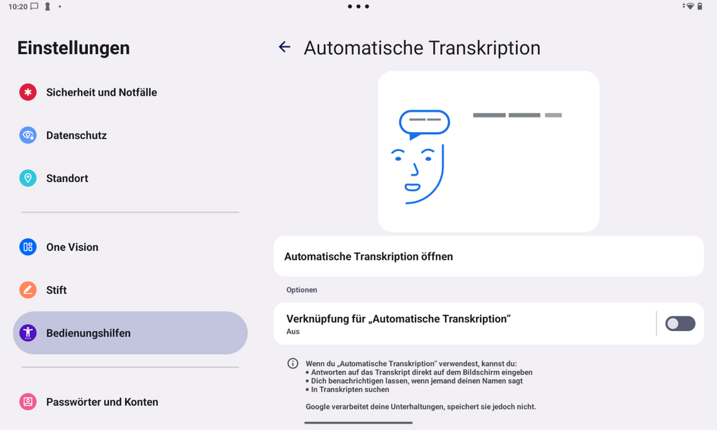 App-Screenshot - Infos im Text