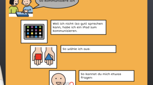 Ich-Buch mit Book Creator: Beispielsweise auf der gezeigt wird, welche Kommunikationsmöglichkeiten eine Person hat