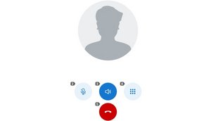 Bildschirmfoto der FRITZ!App Fon: Eine Person wird angerufen. Die Nummern der Sprachsteuerung sind eingeblendet