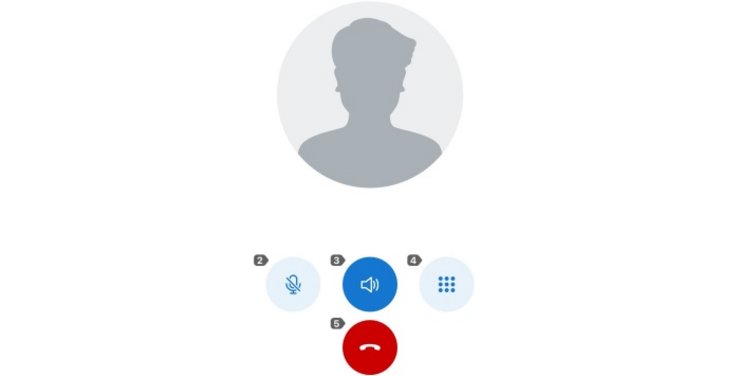 Bildschirmfoto der FRITZ!App Fon: Eine Person wird angerufen. Die Nummern der Sprachsteuerung sind eingeblendet