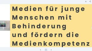 Gedruckter Text, von Lookout vorgelesen und in großer fetter Schrift vor gelbem Hintergrund angezeigt