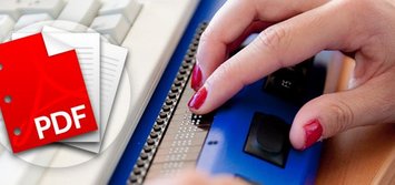 Bedienung eines Screenreaders und ein Symbol für PDF-Dokumente