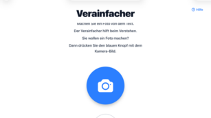 Startseite Vereinfacher mit Fotoaufnahme-Button