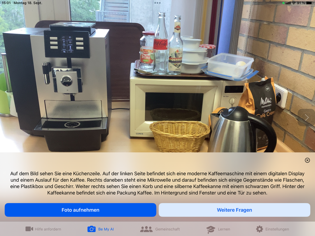 App-Screenshot - Infos im Text