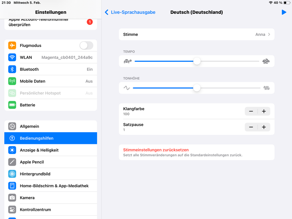 App-Screenshot - Infos im Text