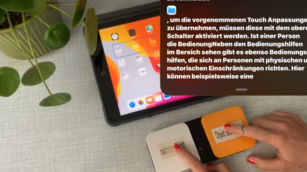 auf iPad abgespieltes Video mit live erstellten Untertiteln