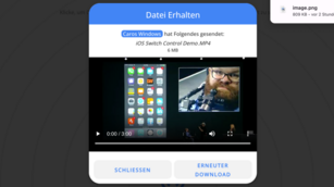 Video-Datei, die über PairDrop zwischen zwei Geräte getauscht wurde.